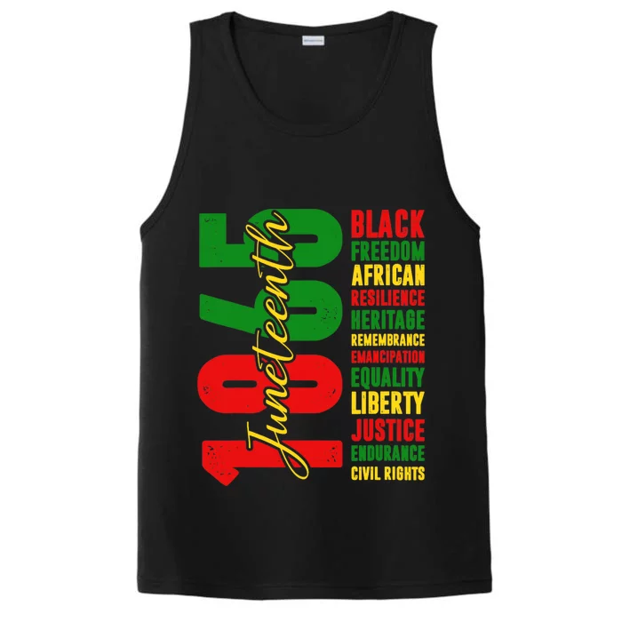 Junenth Black Freedom African Resilience Remembrance 1865 Gift Performance Tank