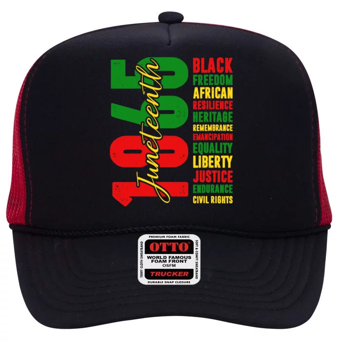 Junenth Black Freedom African Resilience Remembrance 1865 Gift High Crown Mesh Trucker Hat