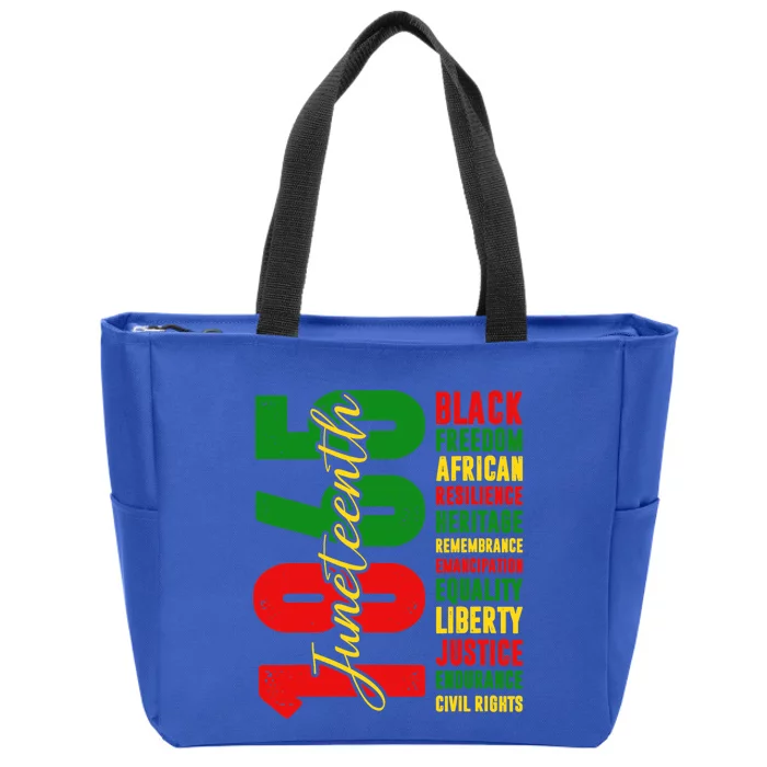 Junenth Black Freedom African Resilience Remembrance 1865 Gift Zip Tote Bag