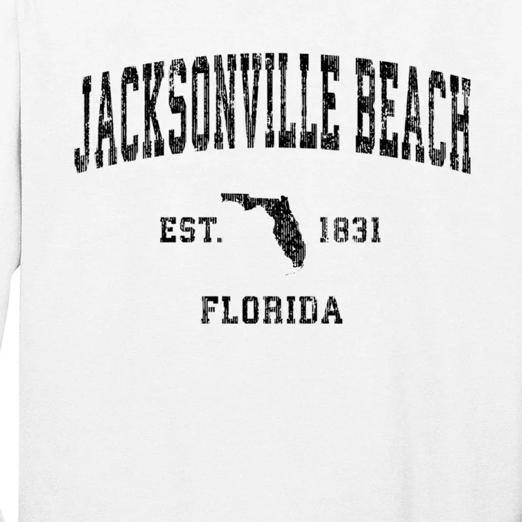 Jacksonville Beach Florida Fl Vintage Established Athletic Sports Design Long Sleeve Shirt