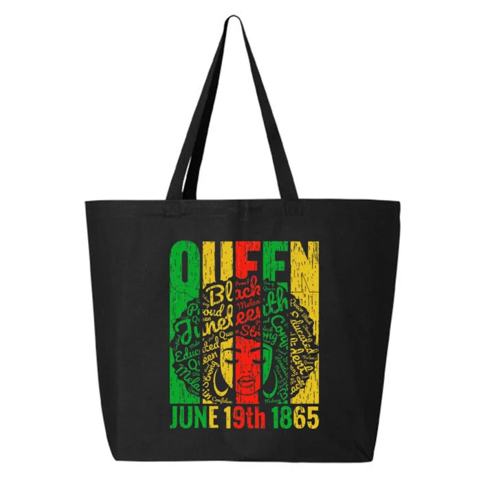 Juneteenth Black Freedom Day Melanin Afro Queen 25L Jumbo Tote