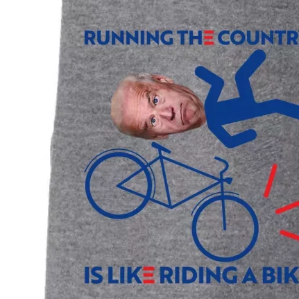 Joe Biden Falling Off Bike, Running The Country Is Like Riding A Bike Doggie 3-End Fleece Hoodie