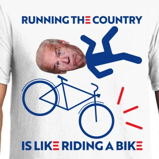 Joe Biden Falling Off Bike, Running The Country Is Like Riding A Bike Pajama Set