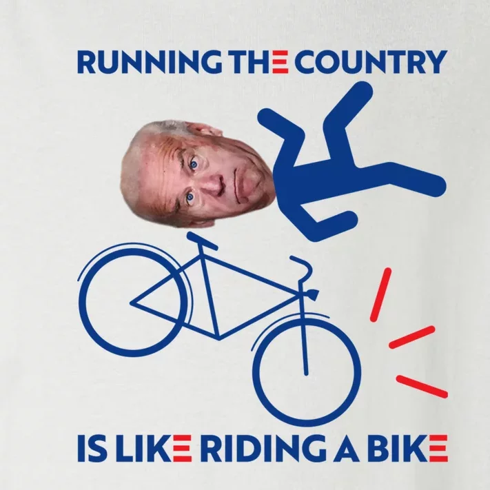 Joe Biden Falling Off Bike, Running The Country Is Like Riding A Bike Toddler Long Sleeve Shirt