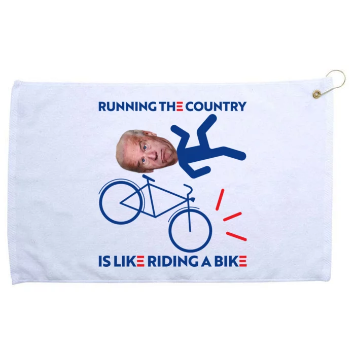 Joe Biden Falling Off Bike, Running The Country Is Like Riding A Bike Grommeted Golf Towel