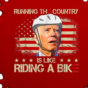 Joe Biden Falling Off Bike, Running The Country Is Like Riding A Bike Oval Ornament