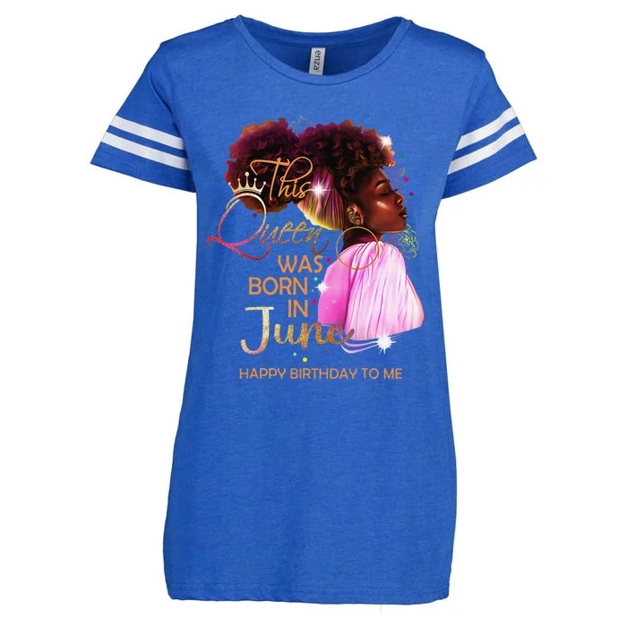 June Birthday Funny Melanin Afro Queen For Black Wo Enza Ladies Jersey Football T-Shirt