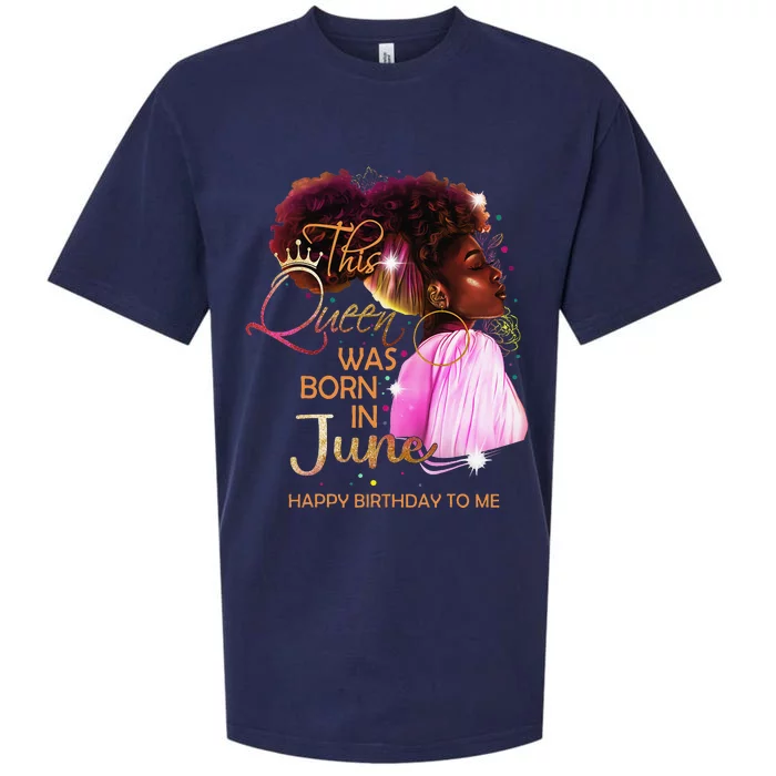 June Birthday Funny Melanin Afro Queen For Black Wo Sueded Cloud Jersey T-Shirt