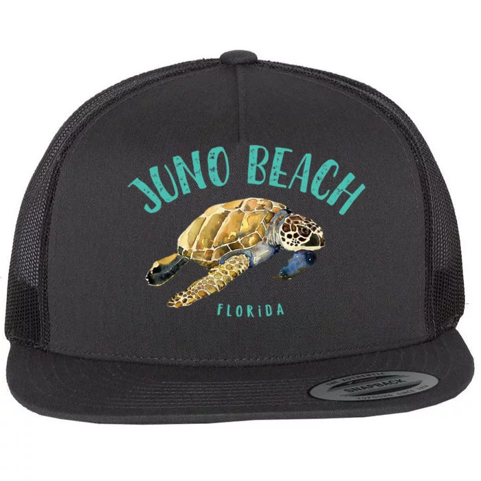 Juno Beach Florida Sea Turtle Design Flat Bill Trucker Hat