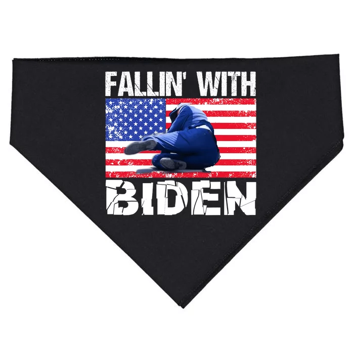 Joe Biden Falls Down On Stage Biden Falling Funny Tripping USA-Made Doggie Bandana