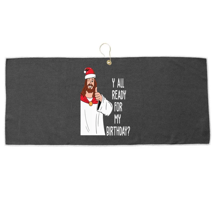 Jesus Birthday Funny Christmas Large Microfiber Waffle Golf Towel