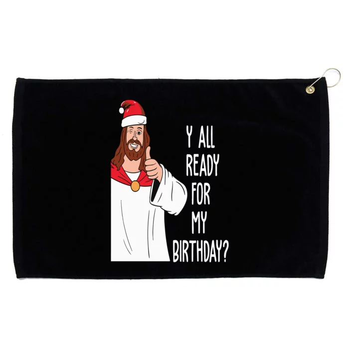 Jesus Birthday Funny Christmas Grommeted Golf Towel