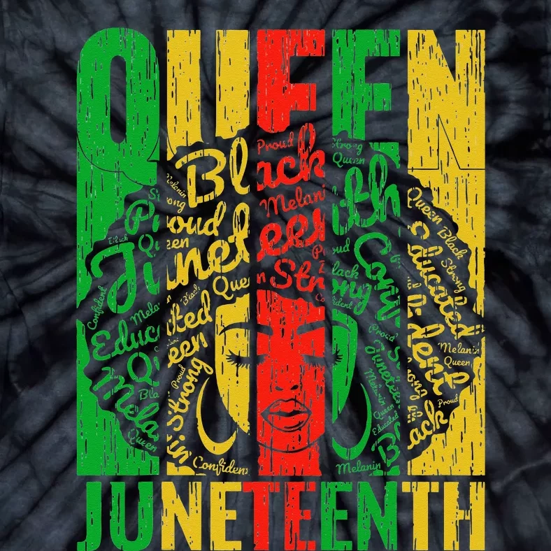 Juneteenth Black Freedom Day Melanin Afro Queen Tie-Dye T-Shirt