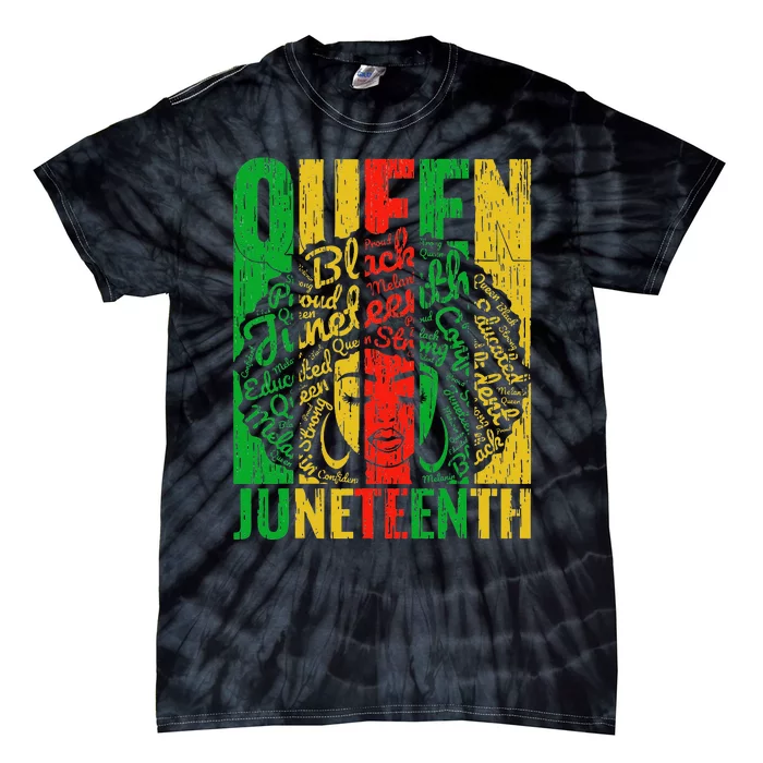 Juneteenth Black Freedom Day Melanin Afro Queen Tie-Dye T-Shirt