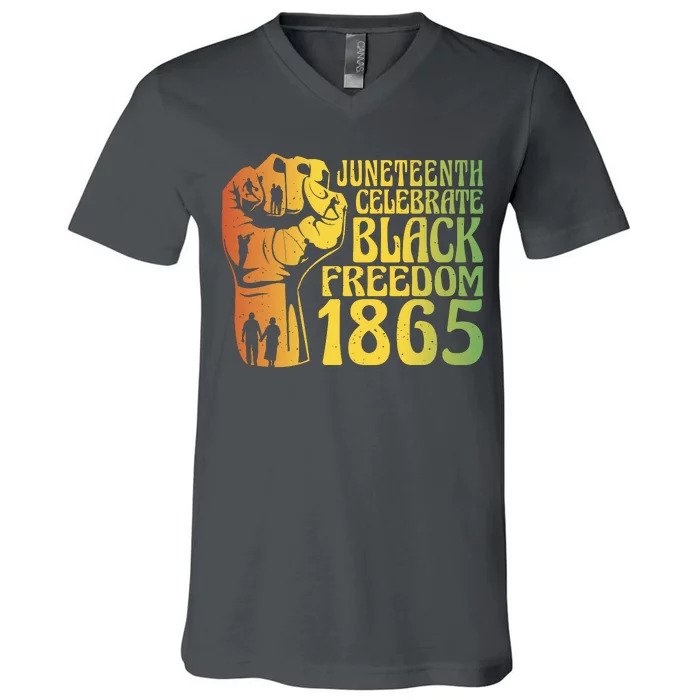 Juneteenth Black Freedom Day 1865 V-Neck T-Shirt