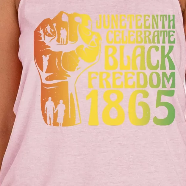 Juneteenth Black Freedom Day 1865 Women's Knotted Racerback Tank