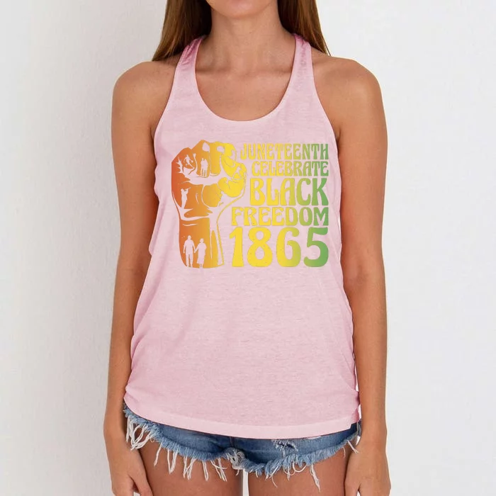 Juneteenth Black Freedom Day 1865 Women's Knotted Racerback Tank