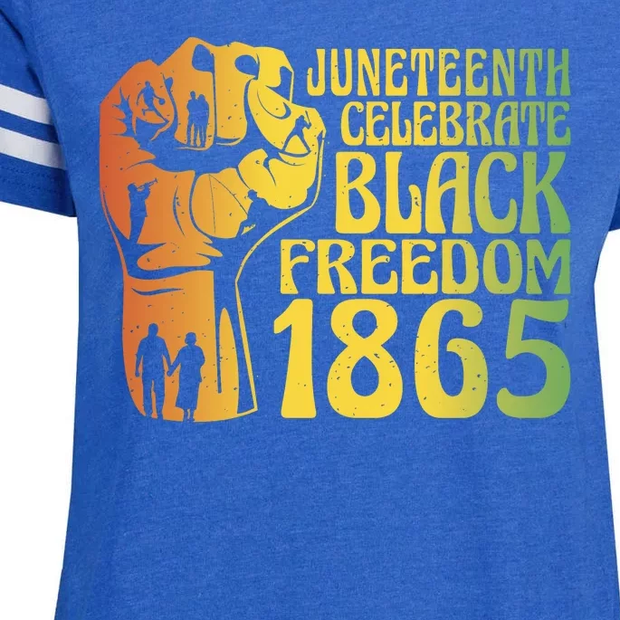 Juneteenth Black Freedom Day 1865 Enza Ladies Jersey Football T-Shirt