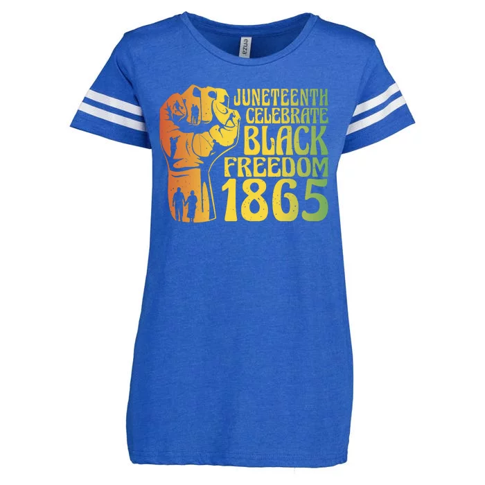 Juneteenth Black Freedom Day 1865 Enza Ladies Jersey Football T-Shirt