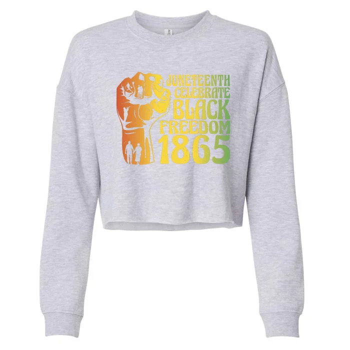 Juneteenth Black Freedom Day 1865 Cropped Pullover Crew