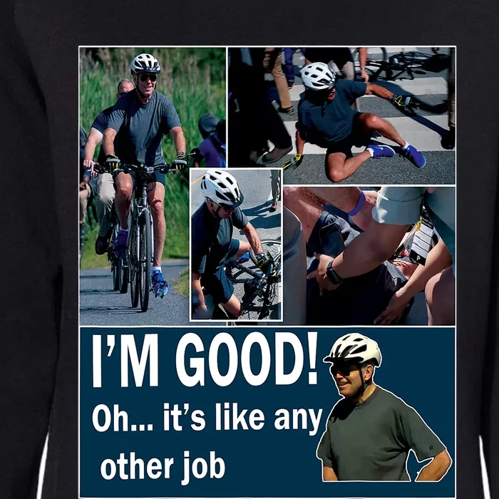 Joe Biden Falling Off Bicycle Biden Bike Meme Womens California Wash Sweatshirt