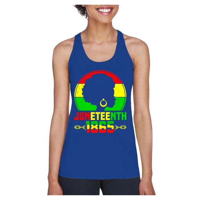 Juneteenth Black Freedom 1865 Black History Month Pride Great Gift Women's Racerback Tank