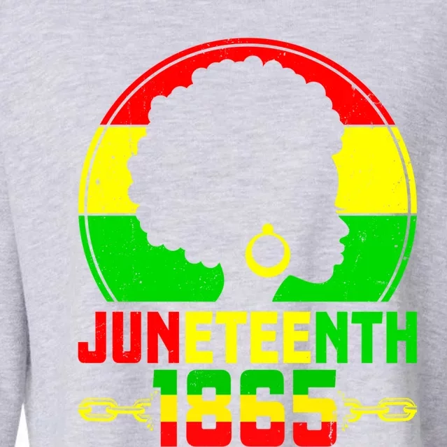 Juneteenth Black Freedom 1865 Black History Month Pride Gift Cropped Pullover Crew