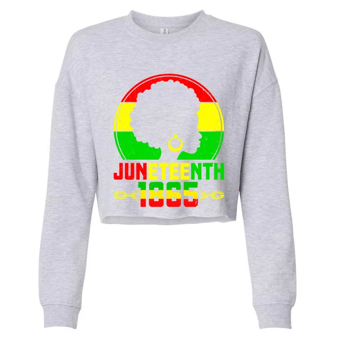 Juneteenth Black Freedom 1865 Black History Month Pride Gift Cropped Pullover Crew