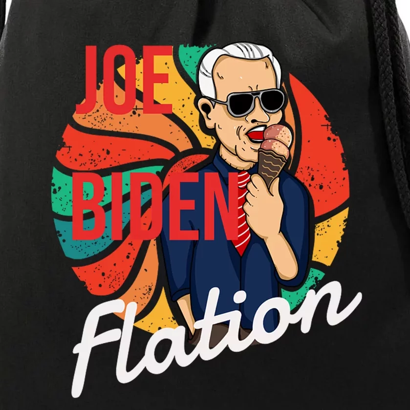 Joe Biden Flation Funny Ice Cream Anti Biden Drawstring Bag