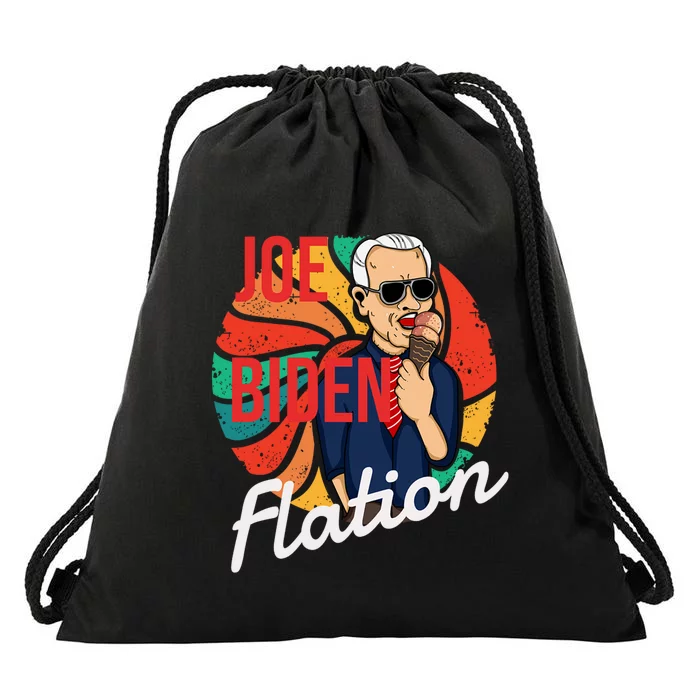 Joe Biden Flation Funny Ice Cream Anti Biden Drawstring Bag