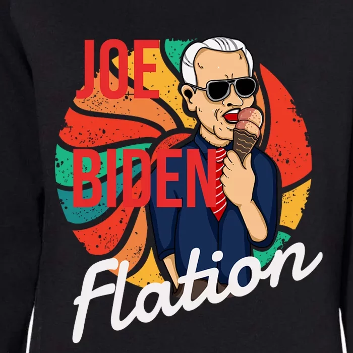 Joe Biden Flation Funny Ice Cream Anti Biden Womens California Wash Sweatshirt