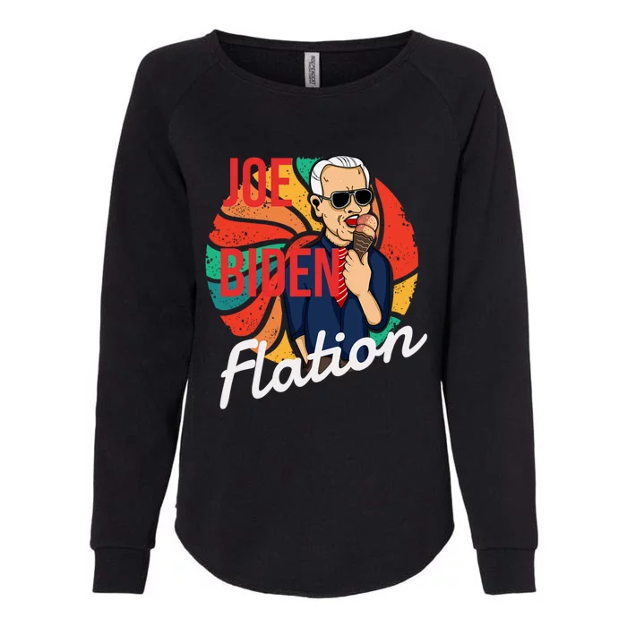 Joe Biden Flation Funny Ice Cream Anti Biden Womens California Wash Sweatshirt