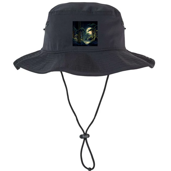 Japanese Bamboo Forest Pixelated Moonlight River Legacy Cool Fit Booney Bucket Hat