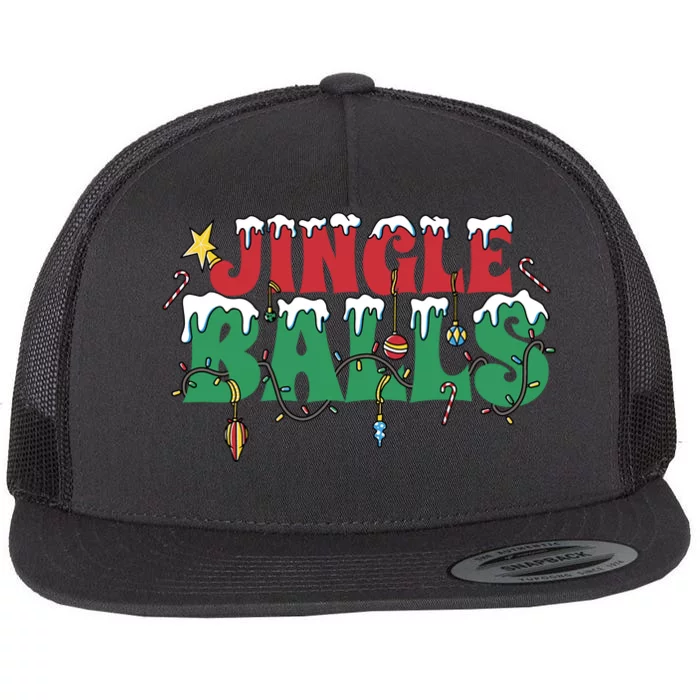 Jingle Balls Funny Christmas Holiday Flat Bill Trucker Hat