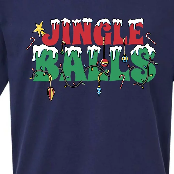 Jingle Balls Funny Christmas Holiday Sueded Cloud Jersey T-Shirt