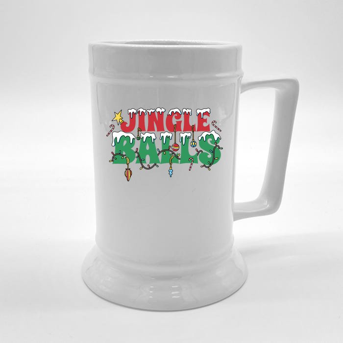 Jingle Balls Funny Christmas Holiday Front & Back Beer Stein