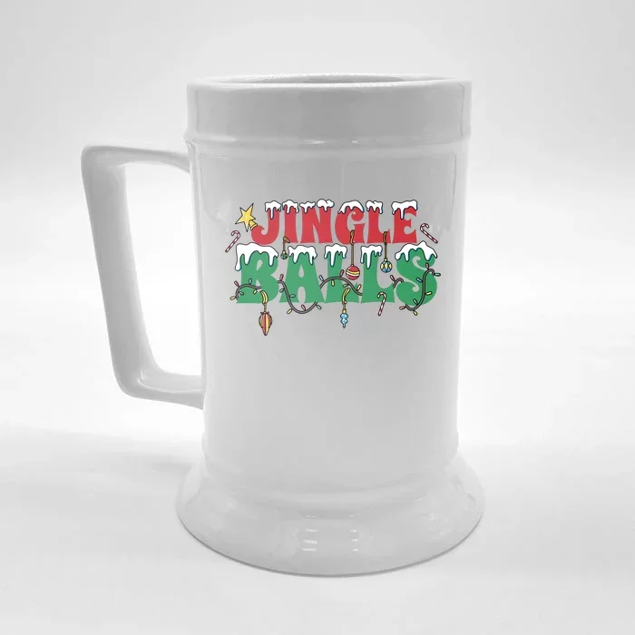 Jingle Balls Funny Christmas Holiday Front & Back Beer Stein