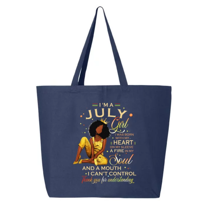 July Birthday Funny Melanin Afro Queen For Black Women 25L Jumbo Tote