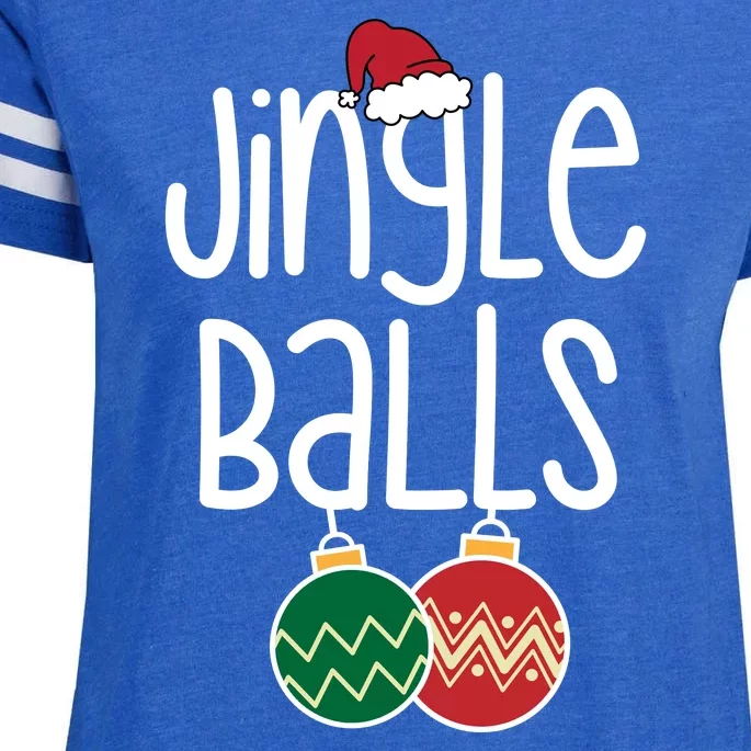 Jingle Balls Festive Christmas Holiday Enza Ladies Jersey Football T-Shirt