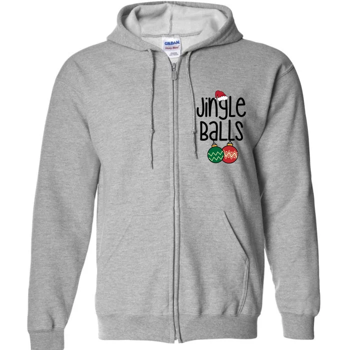 Jingle Balls Festive Christmas Holiday Full Zip Hoodie