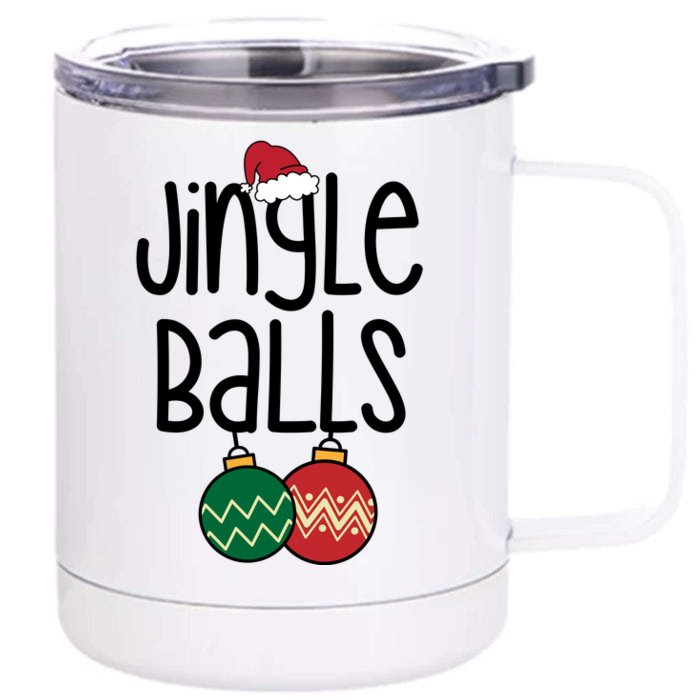 Jingle Balls Festive Christmas Holiday Front & Back 12oz Stainless Steel Tumbler Cup