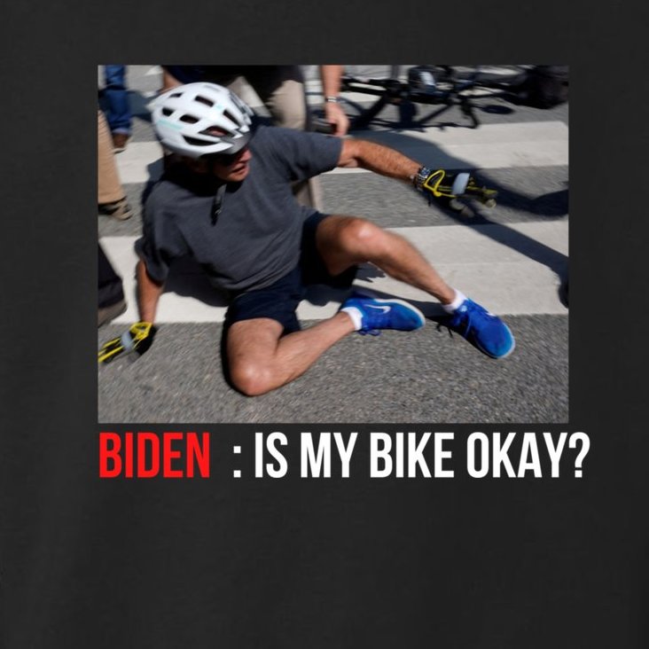 Joe Biden Falls Off His Bike Funny Biden Bike Toddler Hoodie