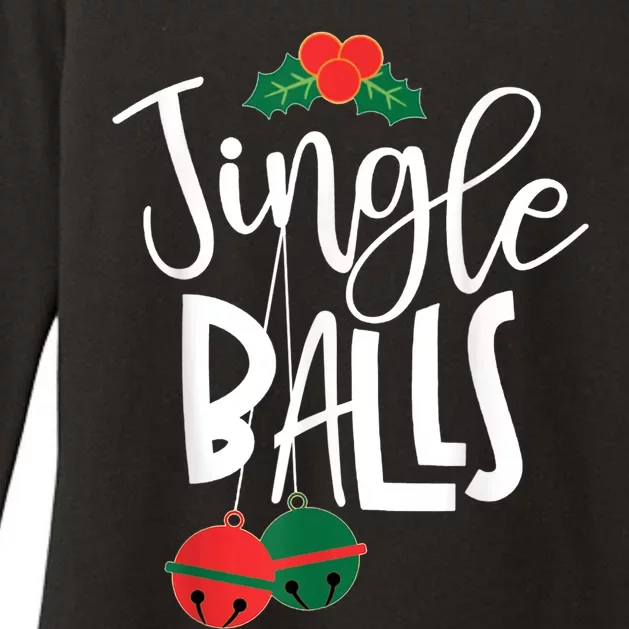 Jingle Balls Funny Couple Matching Christmas Pjs Womens CVC Long Sleeve Shirt