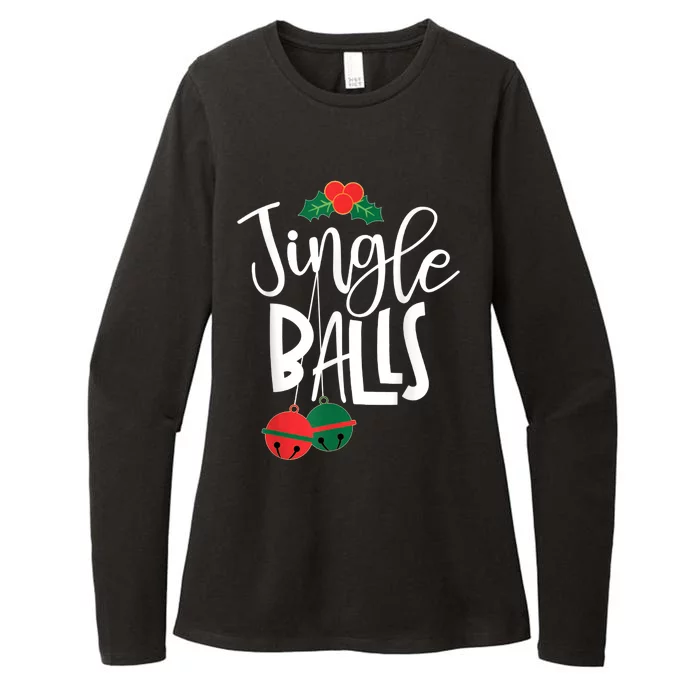 Jingle Balls Funny Couple Matching Christmas Pjs Womens CVC Long Sleeve Shirt