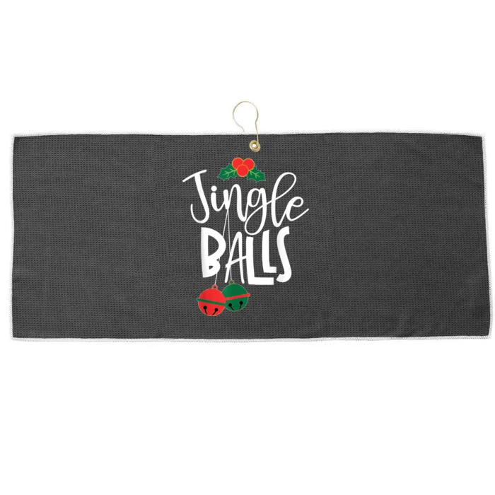 Jingle Balls Funny Couple Matching Christmas Pjs Large Microfiber Waffle Golf Towel