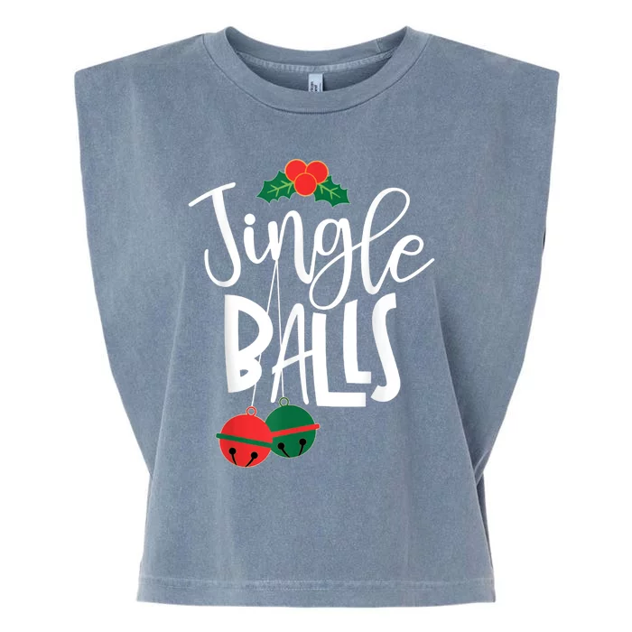 Jingle Balls Funny Couple Matching Christmas Pjs Garment-Dyed Women's Muscle Tee