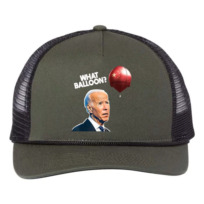 Joe Biden Funny Chinese Spy Balloon What Balloon Retro Rope Trucker Hat Cap