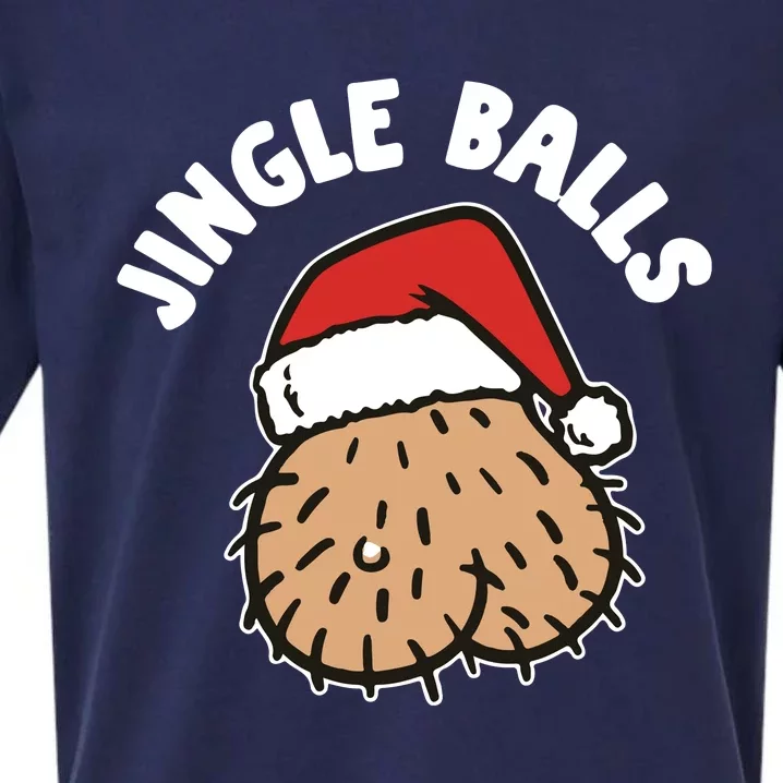 Jingle Balls Funny Christmas Sueded Cloud Jersey T-Shirt