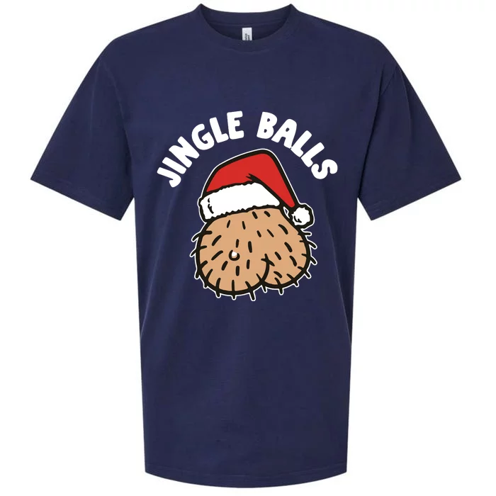 Jingle Balls Funny Christmas Sueded Cloud Jersey T-Shirt