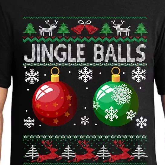 Jingle Balls Funny Ugly Christmas Sweater Matching Couple Gift Pajama Set